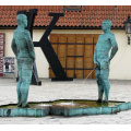 Grand jardin extérieur en métal artisanat nu statues de jardin pour hommes à vendre